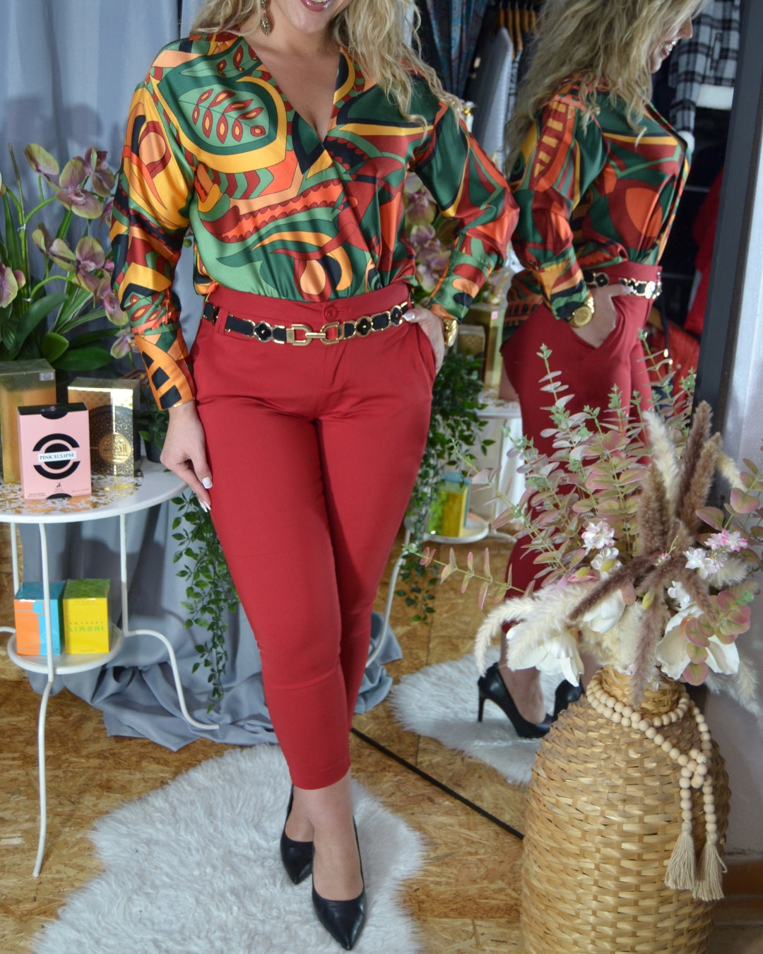 Calça Clássica Vermelha CL004