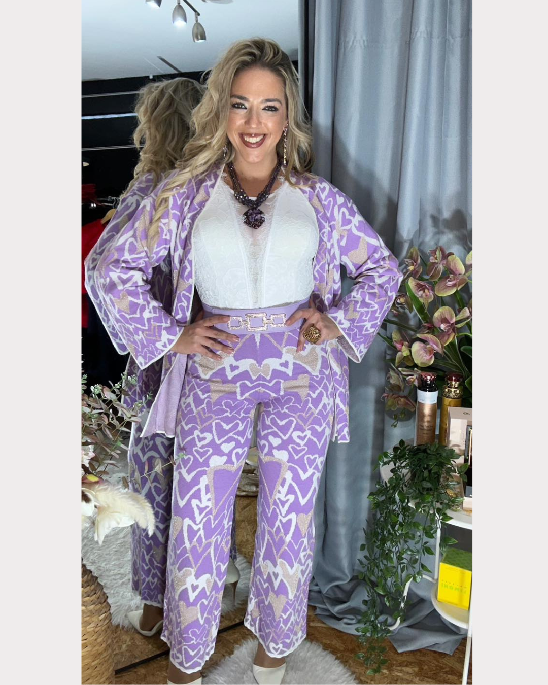 Conjunto Lilás Calça e Casaco