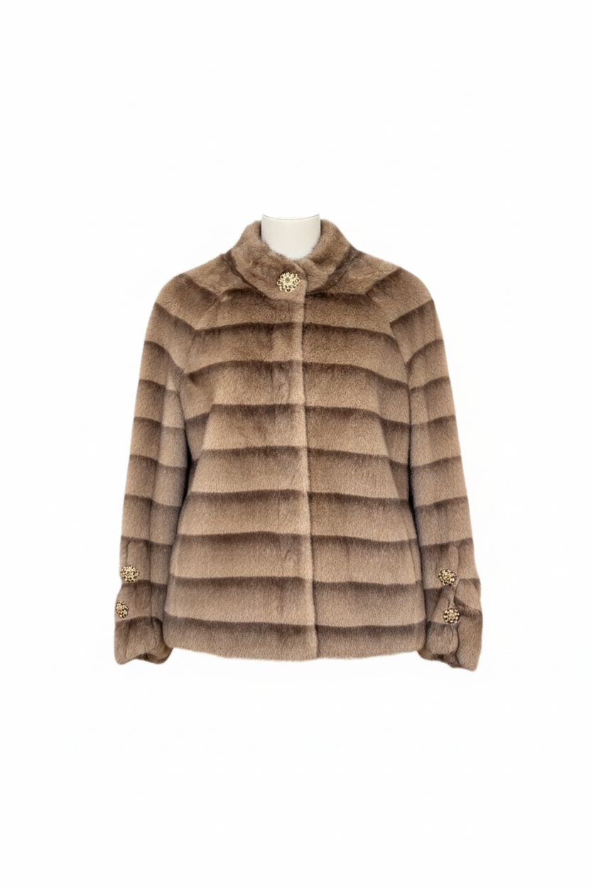 Casaco de Pelo com Botões