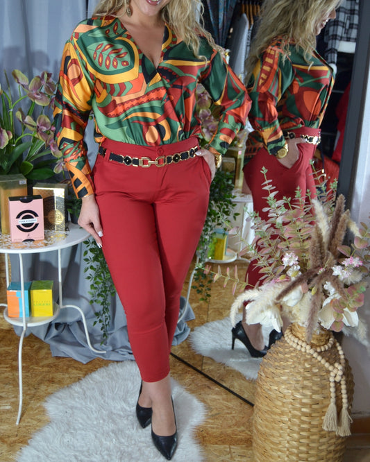 Calça Clássica Vermelha CL004