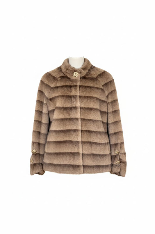 Casaco de Pelo com Botões